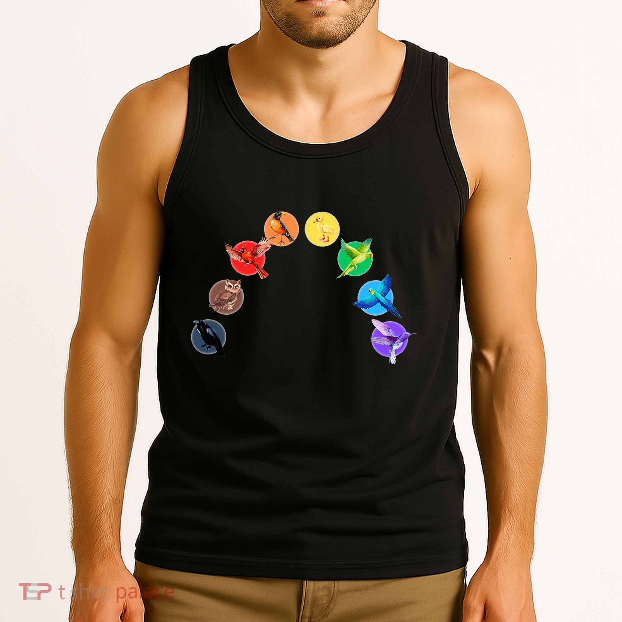 Bird Rainbow Lgbtq Queer Pride Owl Duck Hummingbird Parrot Tank Top
