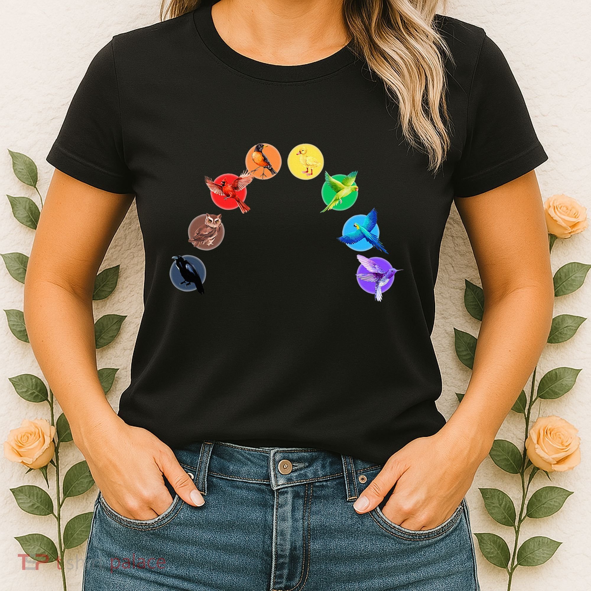 Bird Rainbow Lgbtq Queer Pride Owl Duck Hummingbird Parrot Women's T-Shirt
