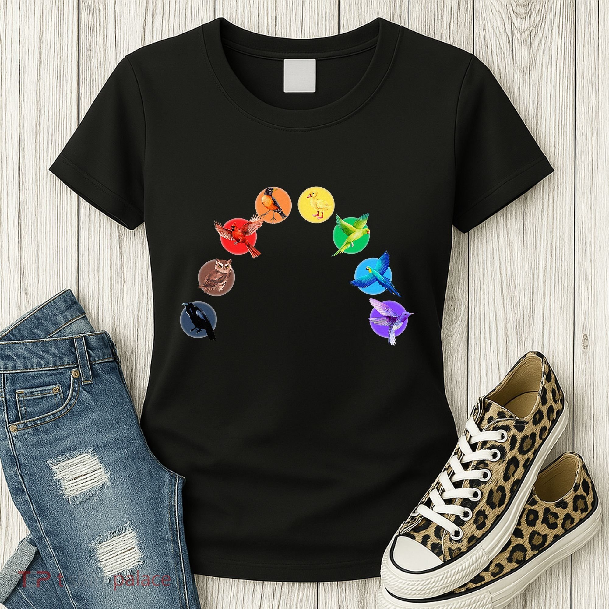 Bird Rainbow Lgbtq Queer Pride Owl Duck Hummingbird Parrot Women's T-Shirt