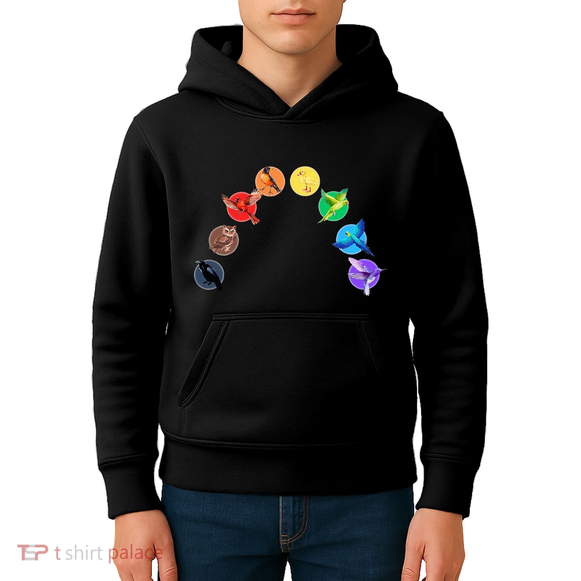 Bird Rainbow Lgbtq Queer Pride Owl Duck Hummingbird Parrot Kids Hoodie