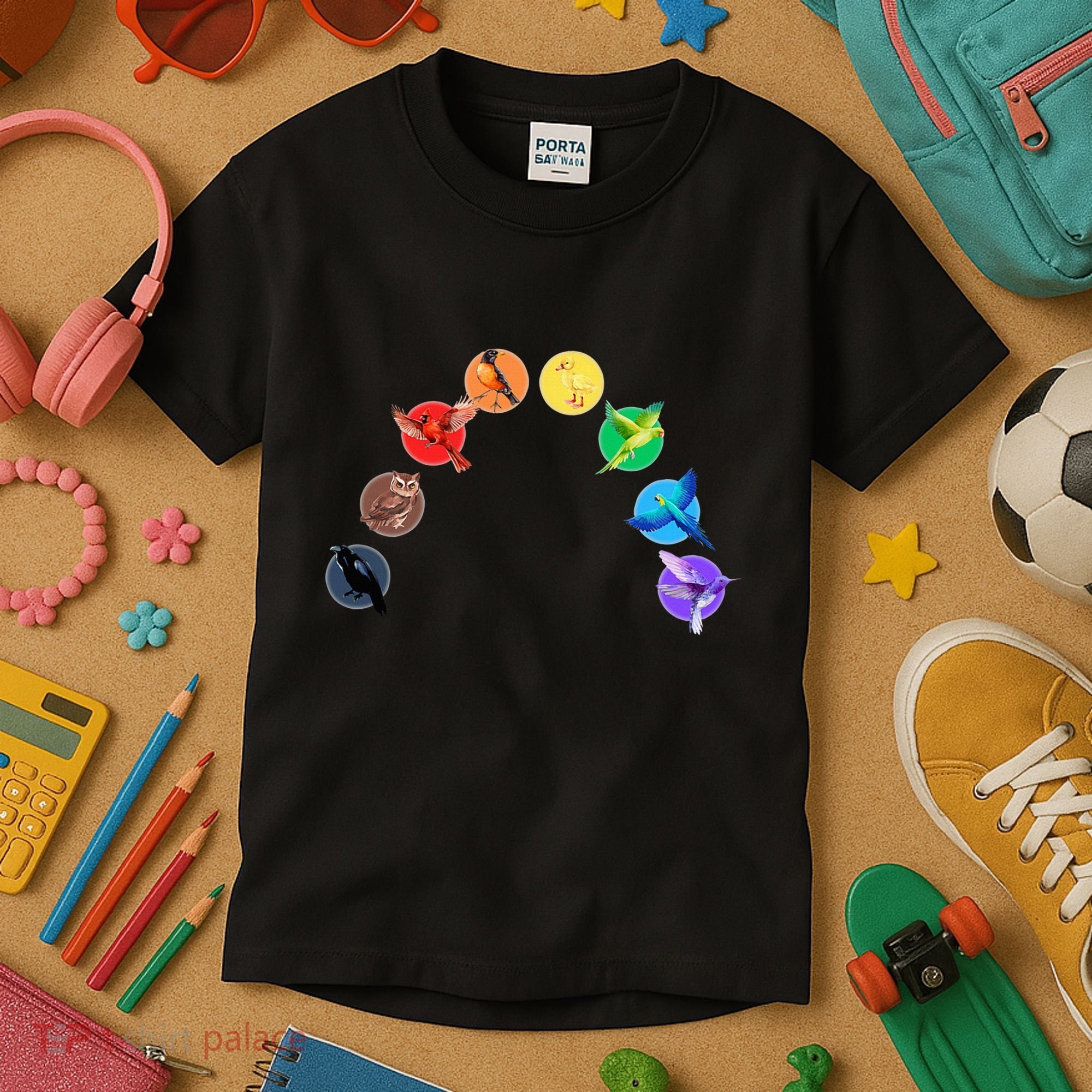 Bird Rainbow Lgbtq Queer Pride Owl Duck Hummingbird Parrot Kids T-Shirt