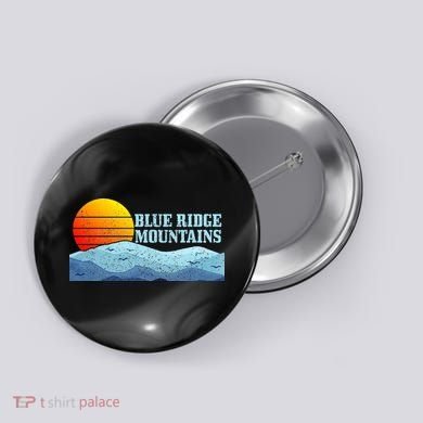 Blue Ridge Mountains Vintage Hiking Camping Button