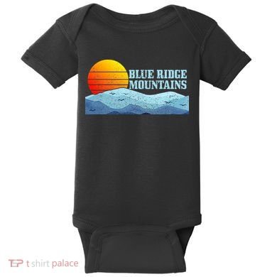 Blue Ridge Mountains Vintage Hiking Camping Baby Bodysuit