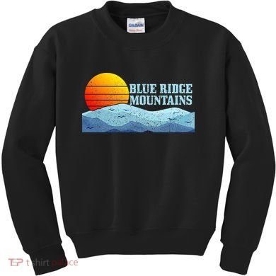 Blue Ridge Mountains Vintage Hiking Camping Kids Sweatshirt