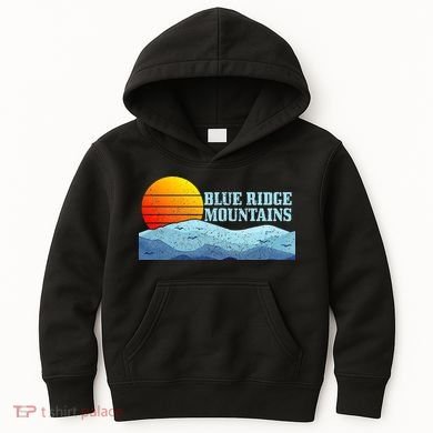 Blue Ridge Mountains Vintage Hiking Camping Kids Hoodie