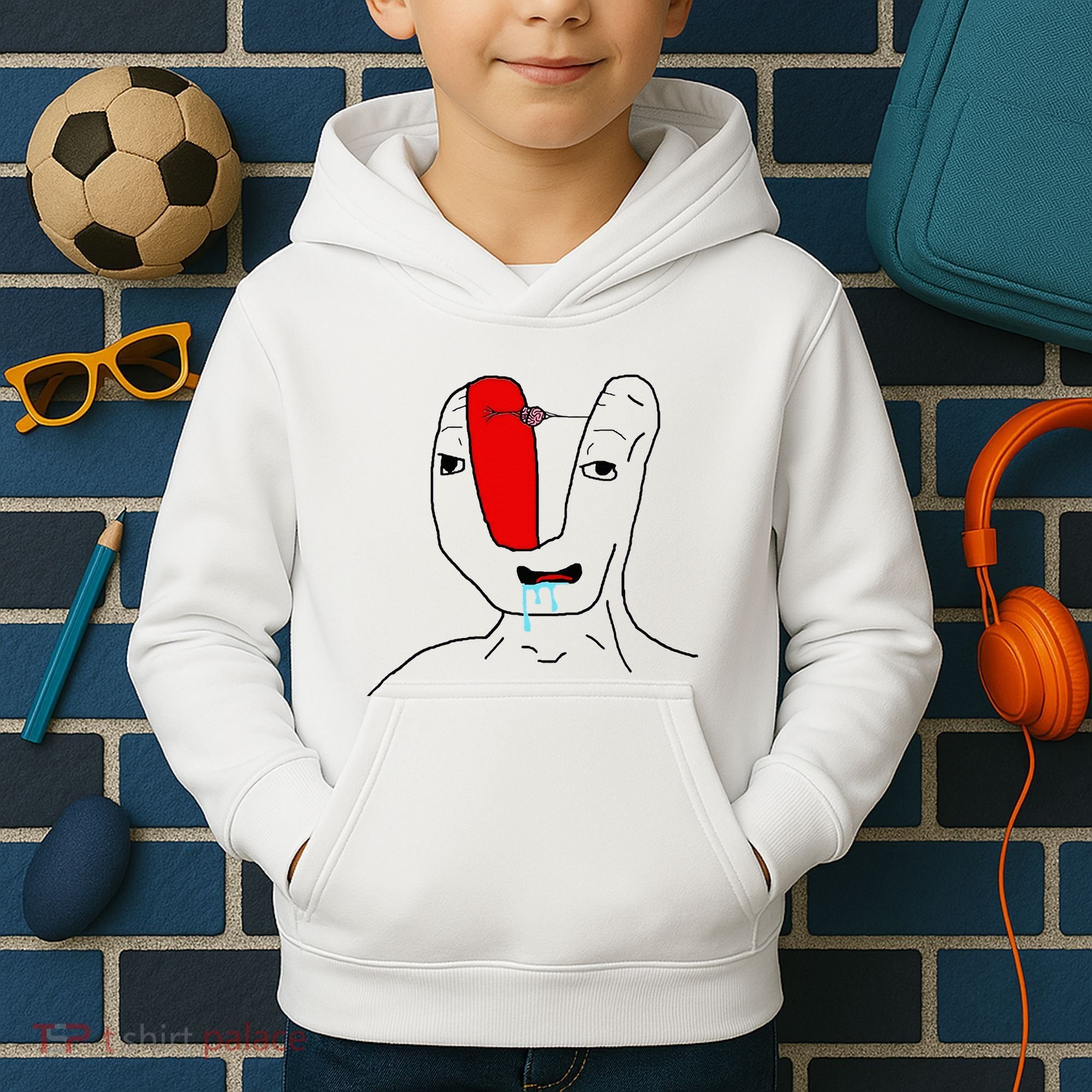 Brain Rot Meme Kids Hoodie