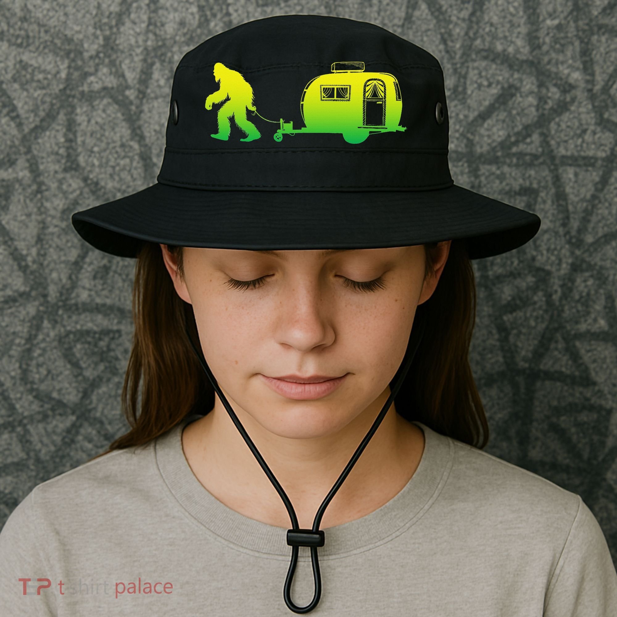 Bigfoot Rv Motorhome Camping Sasquatch Campervan Bucket Hat