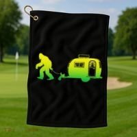 Bigfoot Rv Motorhome Camping Sasquatch Campervan Golf Towel thumb 1