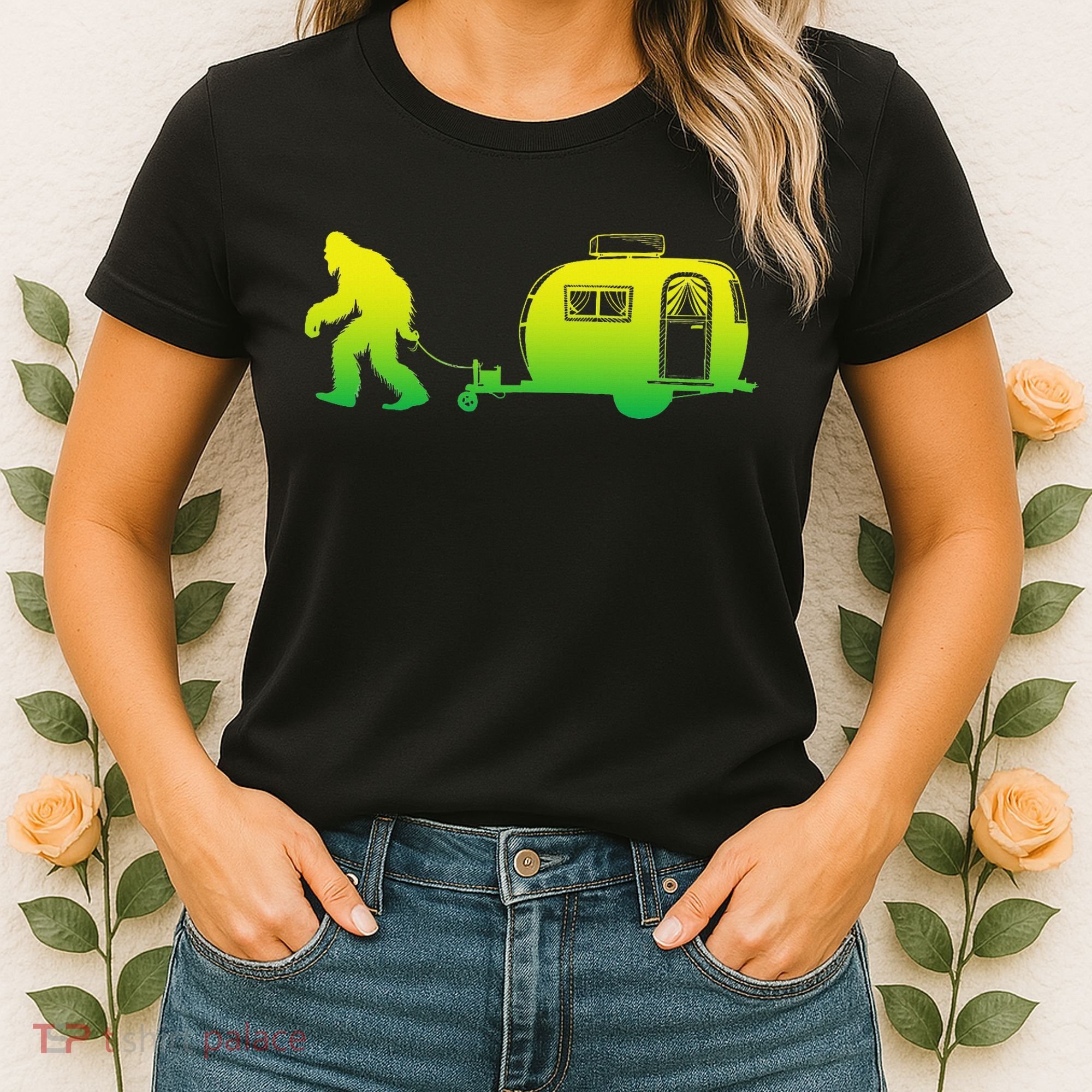 Bigfoot Rv Motorhome Camping Sasquatch Campervan Women's T-Shirt