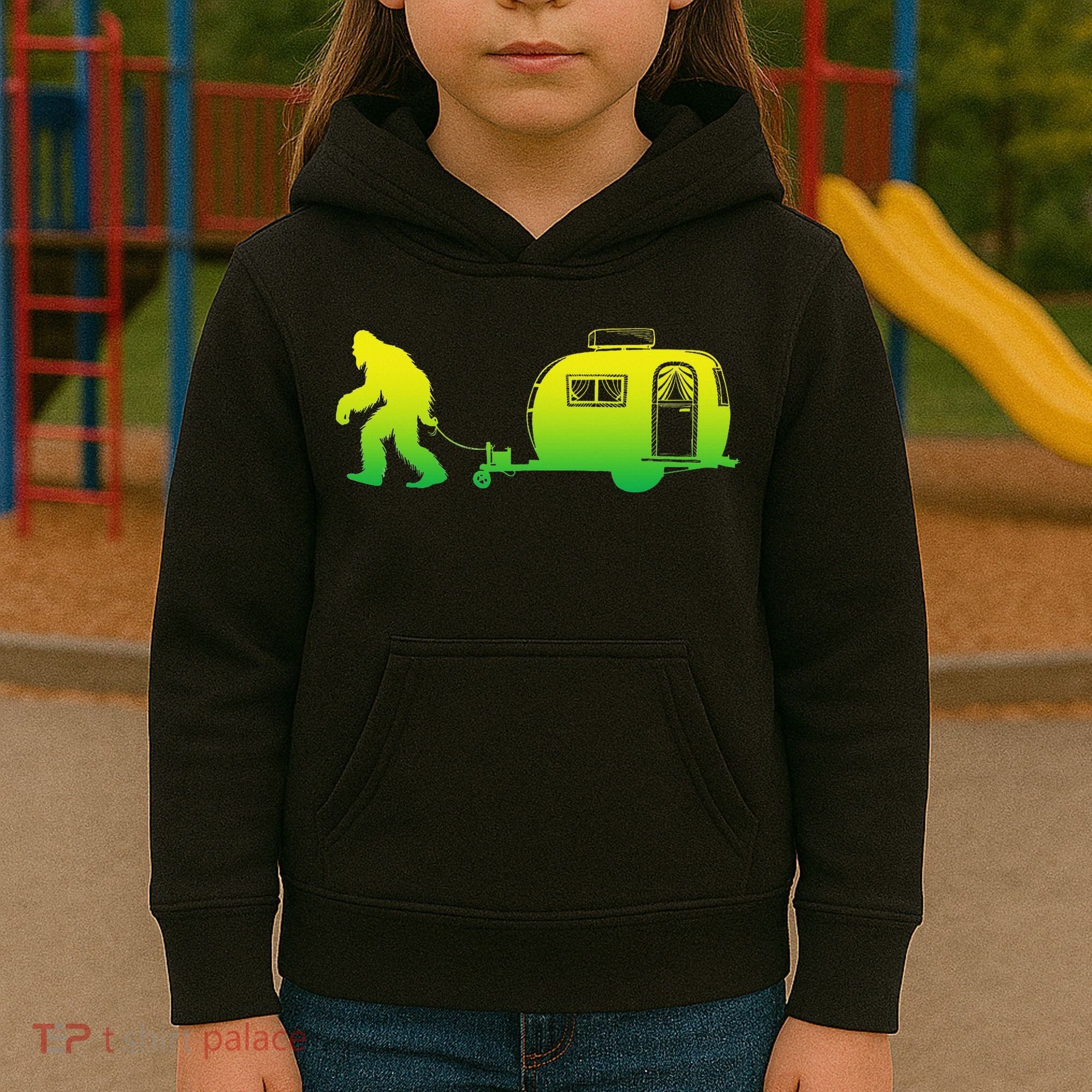 Bigfoot Rv Motorhome Camping Sasquatch Campervan Kids Hoodie
