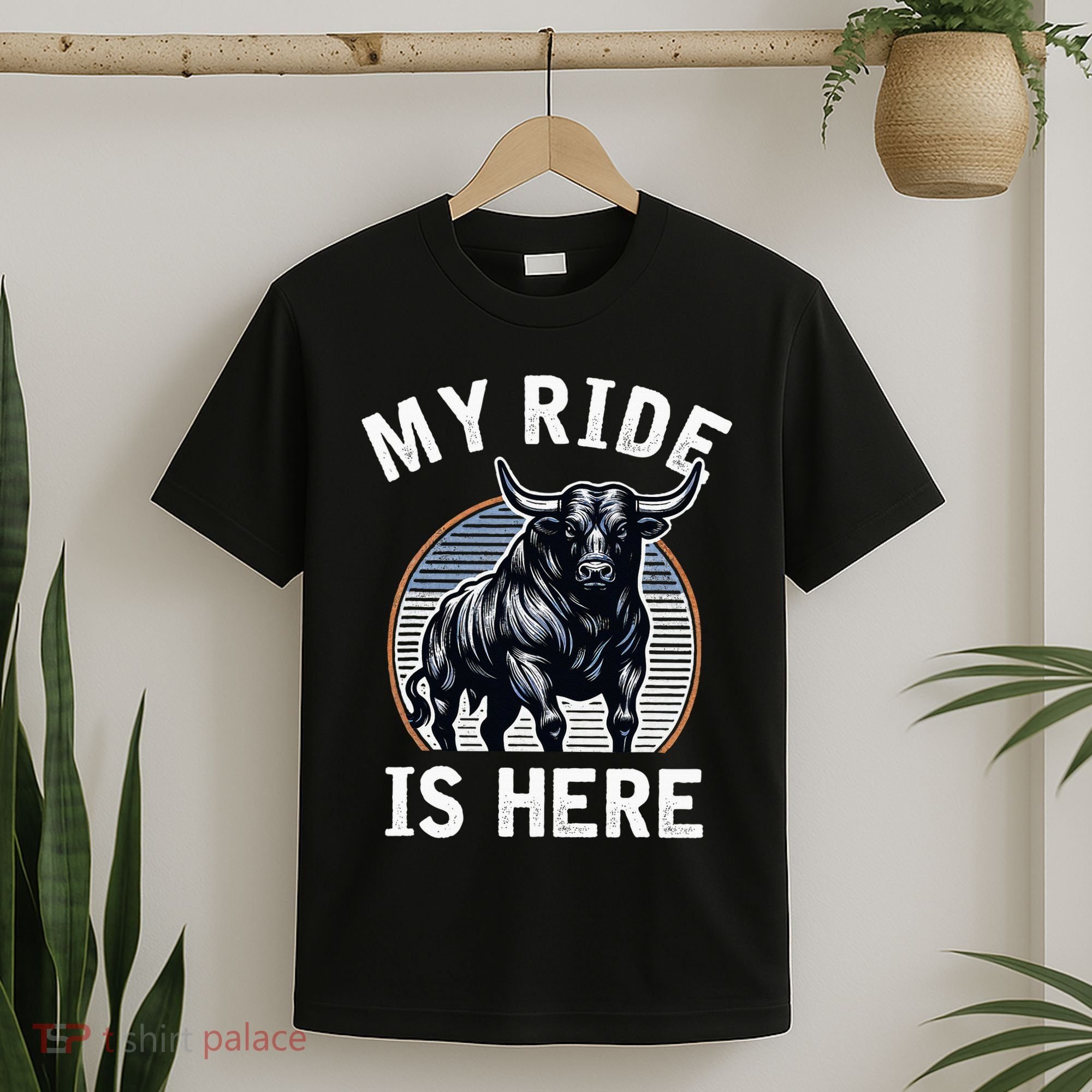 Bull Riding My Ride Is Here Western Cowboy Ranch Rodeo T-Shirt