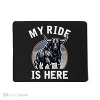 Bull Riding My Ride Is Here Western Cowboy Ranch Rodeo Mousepad thumb 0