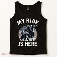 Bull Riding My Ride Is Here Western Cowboy Ranch Rodeo Tank Top thumb 2
