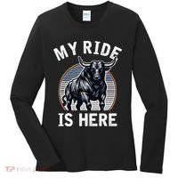 Bull Riding My Ride Is Here Western Cowboy Ranch Rodeo Women's Long Sleeve Shirt thumb 0
