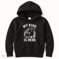 Bull Riding My Ride Is Here Western Cowboy Ranch Rodeo Kids Hoodie thumb 0