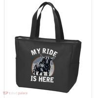 Bull Riding My Ride Is Here Western Cowboy Ranch Rodeo Tote Bag thumb 3