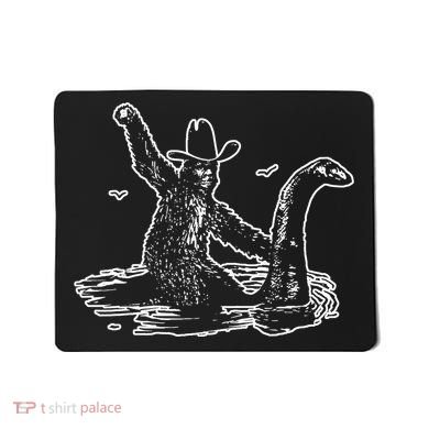 Bigfoot Riding Nessie Mousepad