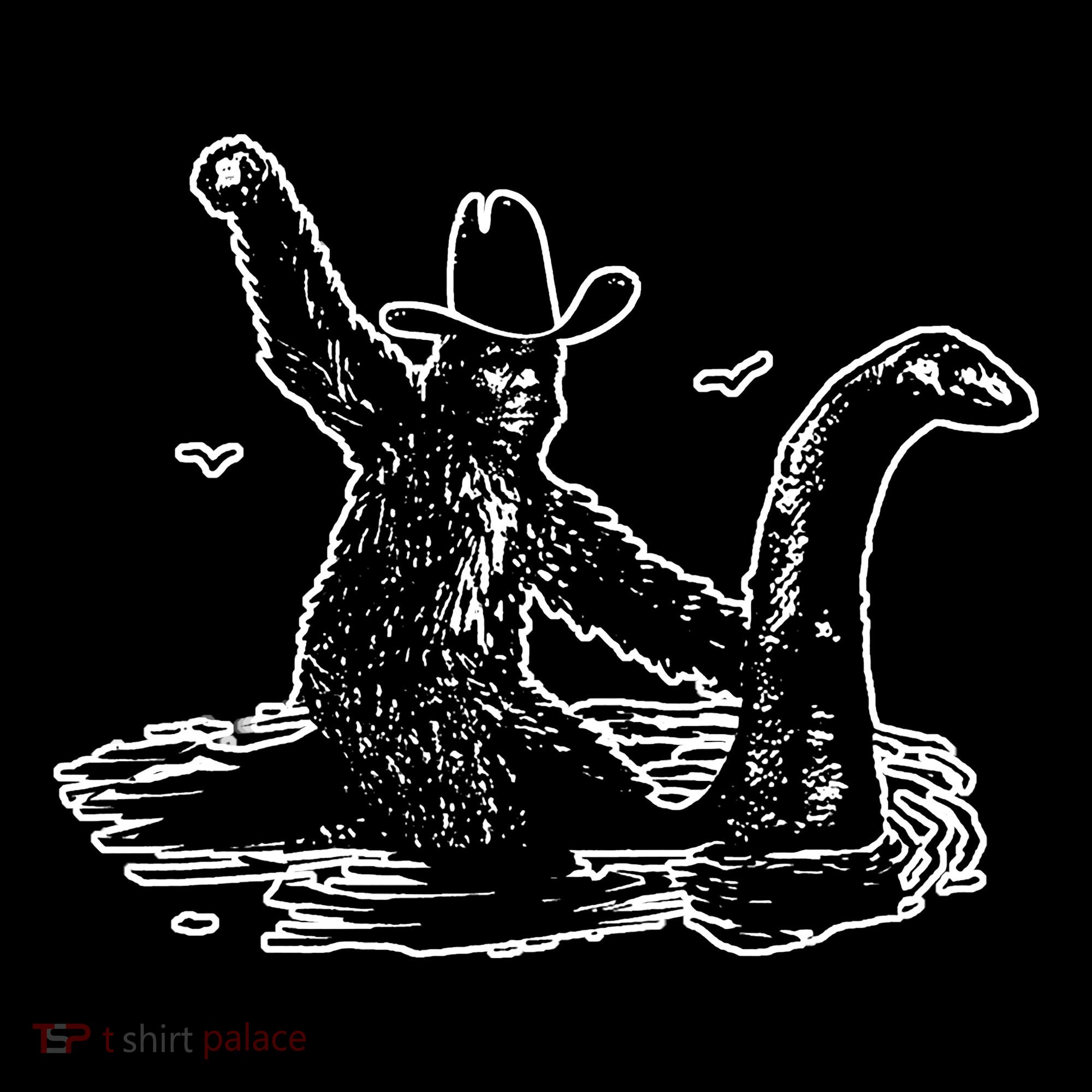Bigfoot Riding Nessie Mousepad