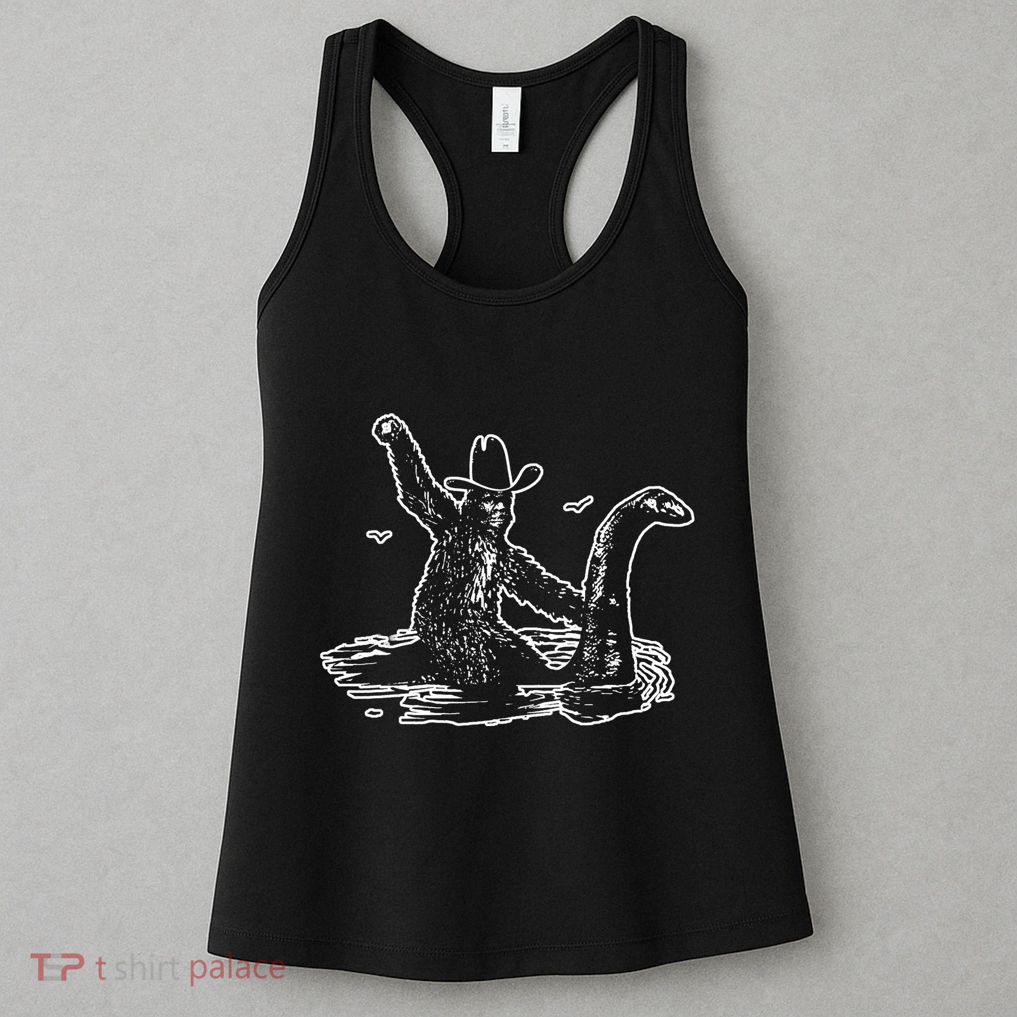 Bigfoot Riding Nessie Women's Tank Top