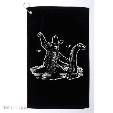 Bigfoot Riding Nessie Golf Towel