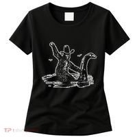 Bigfoot Riding Nessie Women's T-Shirt thumb 0