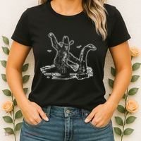 Bigfoot Riding Nessie Women's T-Shirt thumb 2