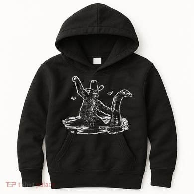 Bigfoot Riding Nessie Kids Hoodie