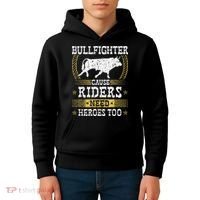 Bullfighter Riders Need Heroes Rodeo Clown Bullfighting Kids Hoodie thumb 4