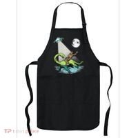 Bigfoot Riding Nessie & UFO Aliens At Night Funny Retro Apron thumb 0