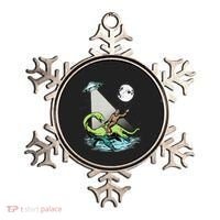 Bigfoot Riding Nessie & UFO Aliens At Night Funny Retro Ornament thumb 0