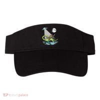 Bigfoot Riding Nessie & Ufo Aliens At Night Funny Retro Visor thumb 0