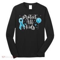 Blue Ribbon No For Child Abuse Excuse Prevention Month April Long Sleeve Shirt thumb 0