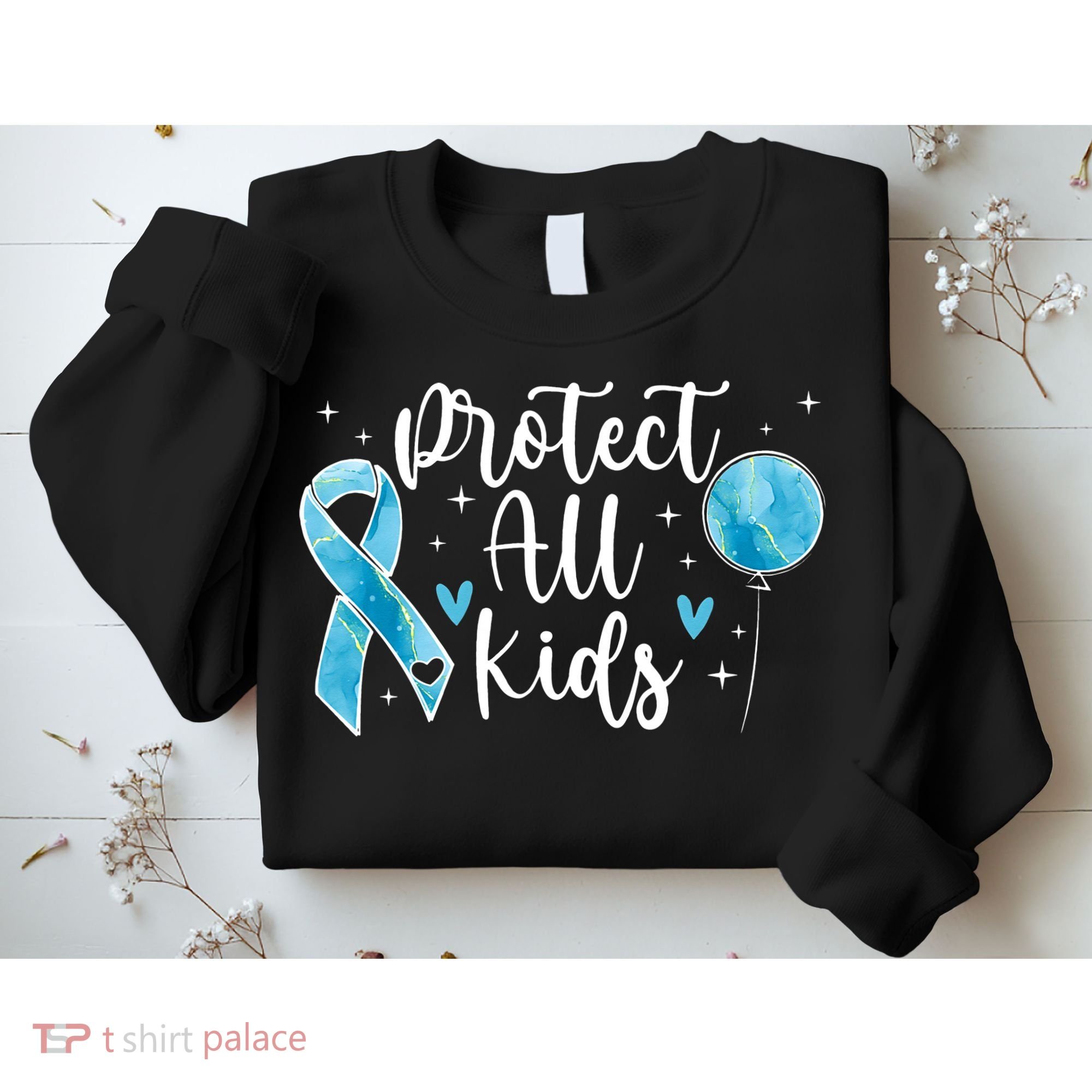 Blue Ribbon No For Child Abuse Excuse Prevention Month April Sweatshirt