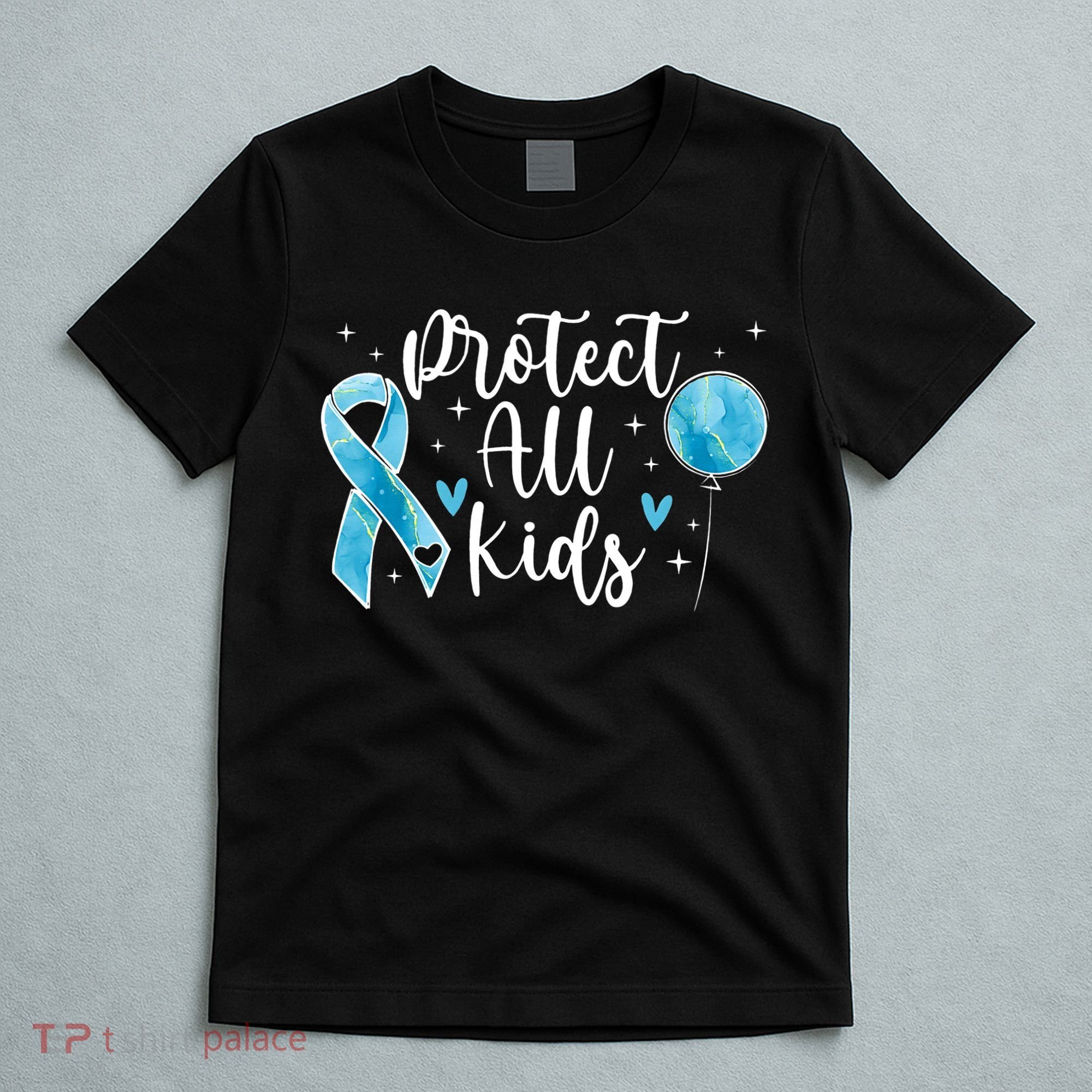 Blue Ribbon No For Child Abuse Excuse Prevention Month April T-Shirt