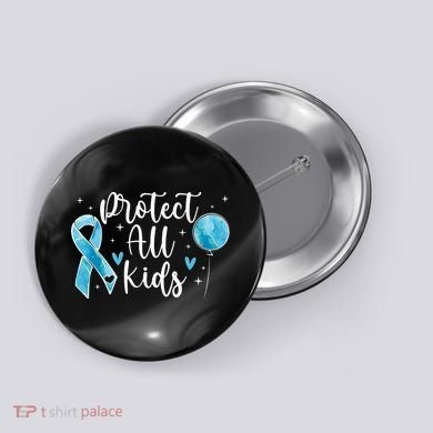 Blue Ribbon No For Child Abuse Excuse Prevention Month April Button