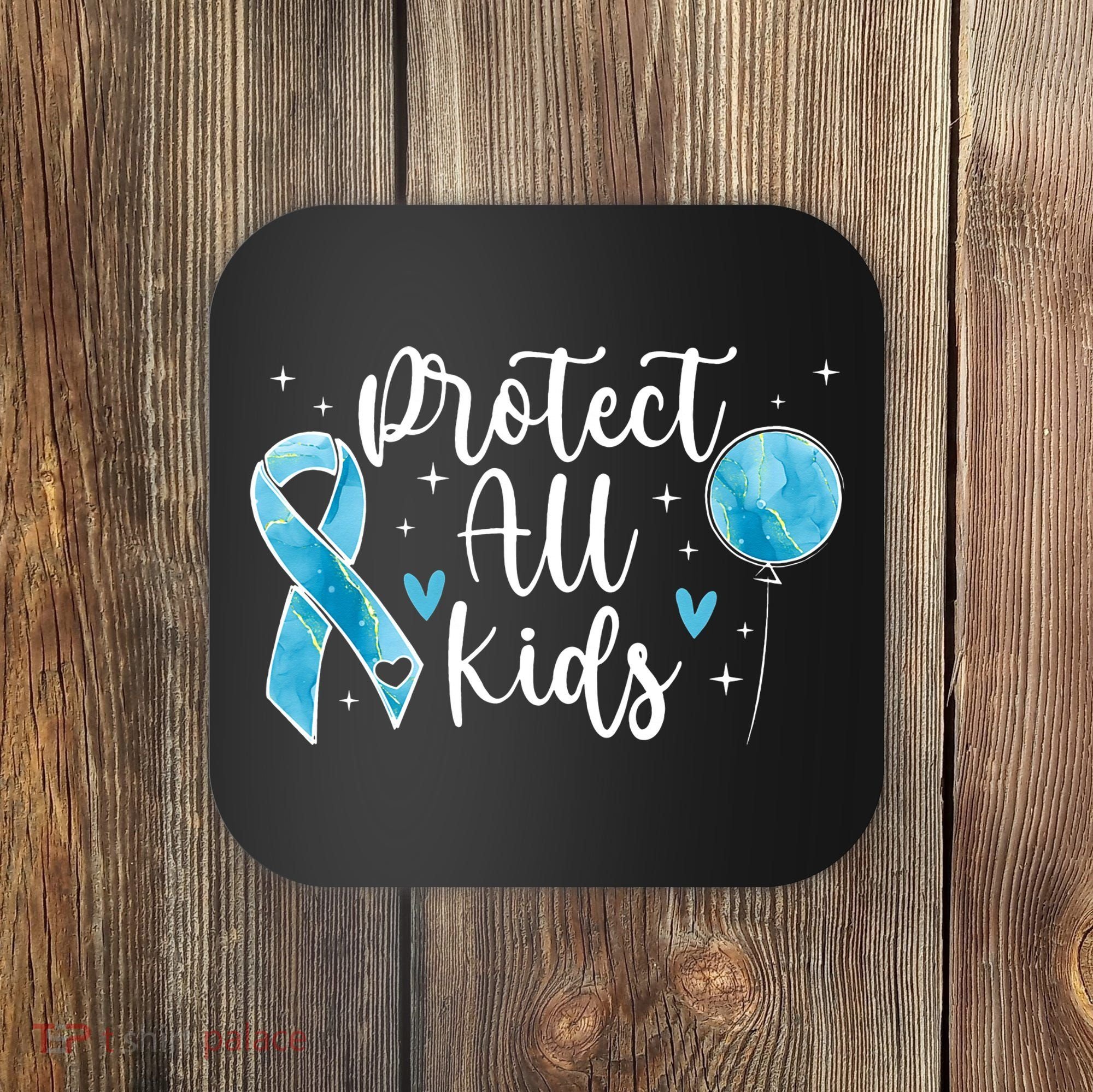 Blue Ribbon No For Child Abuse Excuse Prevention Month April Coaster