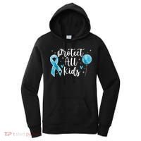 Blue Ribbon No For Child Abuse Excuse Prevention Month April Women's Hoodie thumb 0