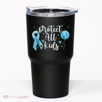 Blue Ribbon No For Child Abuse Excuse Prevention Month April Tumbler thumb 0