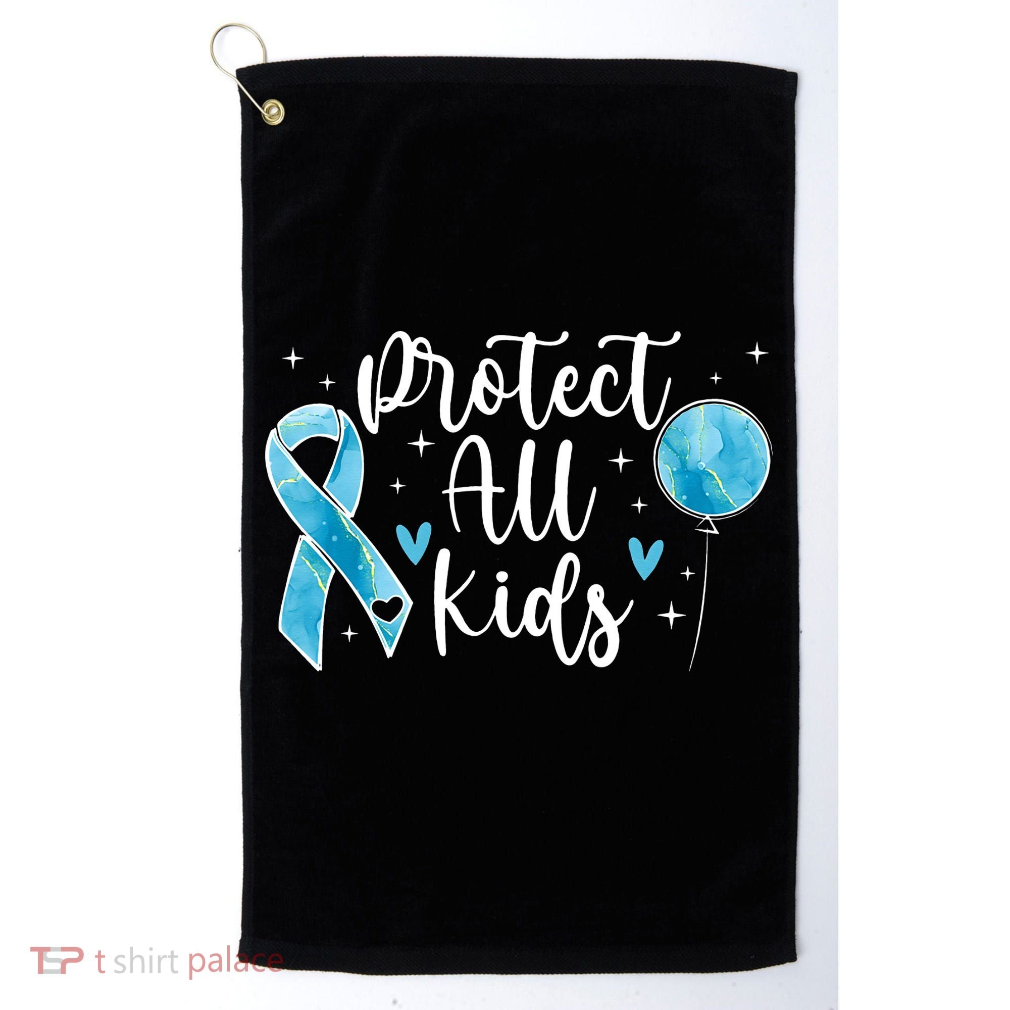 Blue Ribbon No For Child Abuse Excuse Prevention Month April Golf Towel