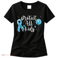 Blue Ribbon No For Child Abuse Excuse Prevention Month April Women's T-Shirt thumb 0