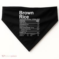 Brown Rice Nutrition Facts Label USA-Made Doggie Bandana thumb 0