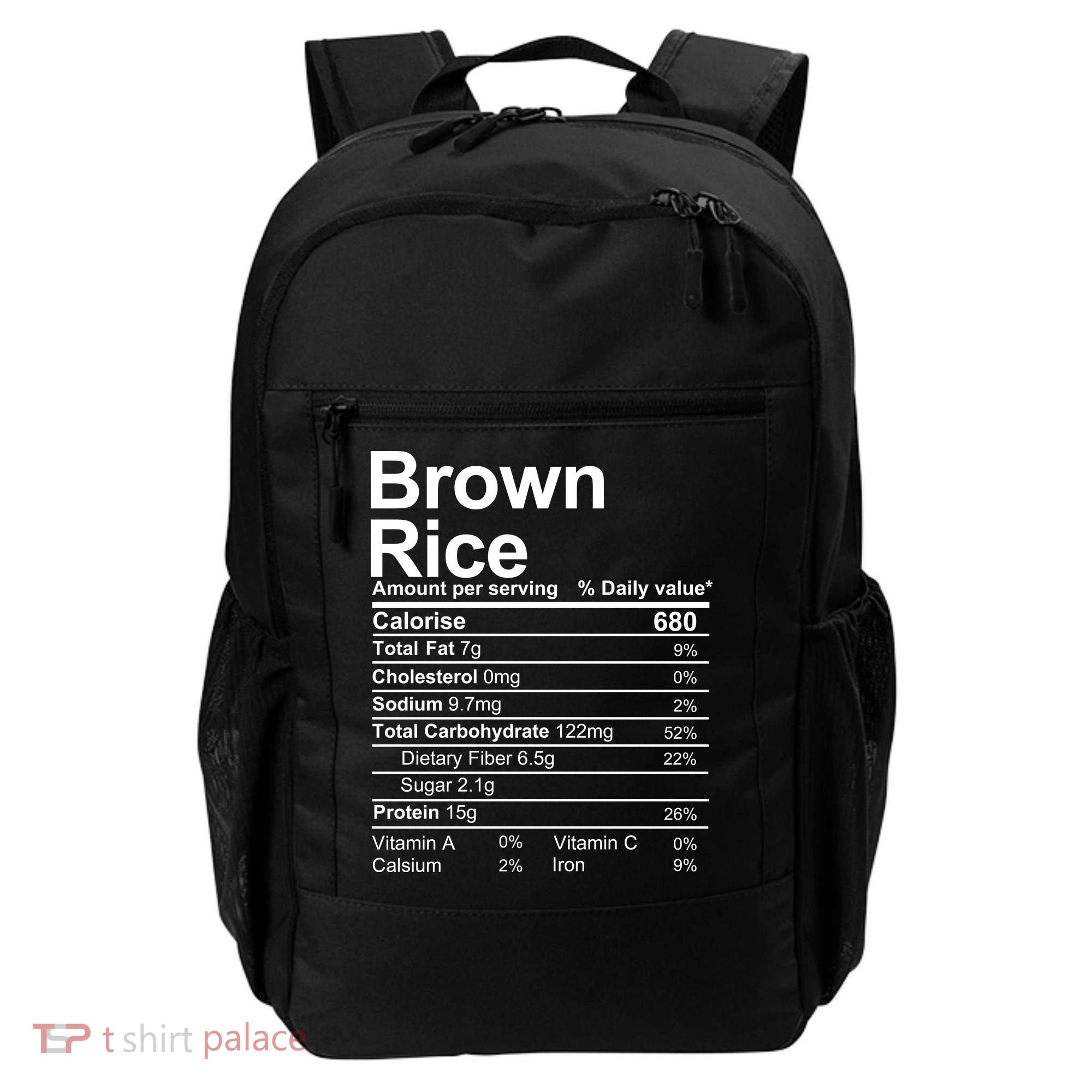 Brown Rice Nutrition Facts Label Backpack