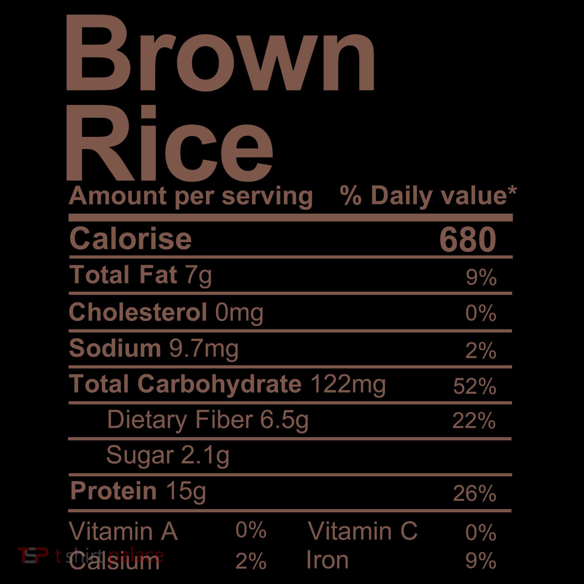 Brown Rice Nutrition Facts Label Coffee Mug