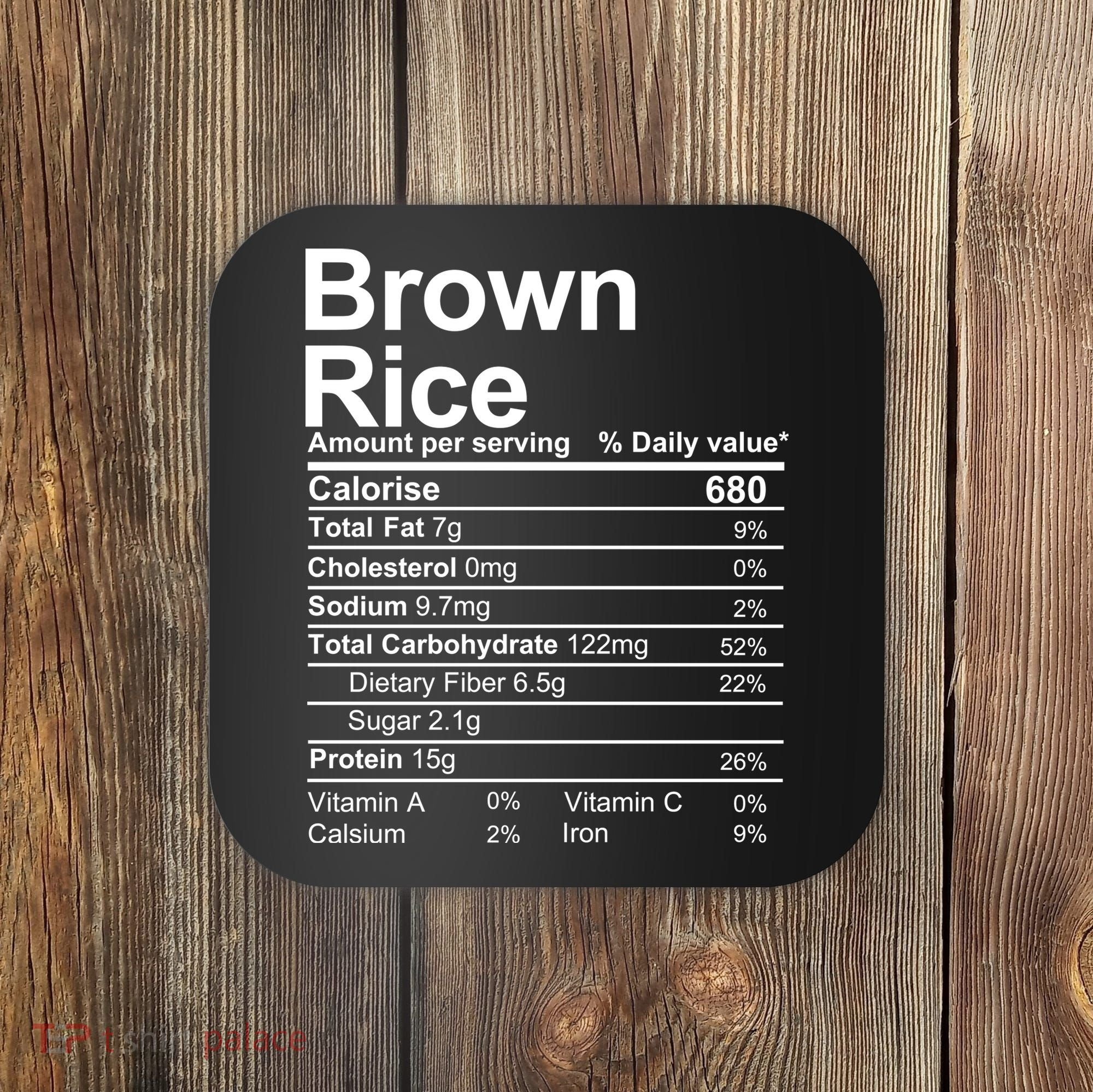 Brown Rice Nutrition Facts Label Coaster