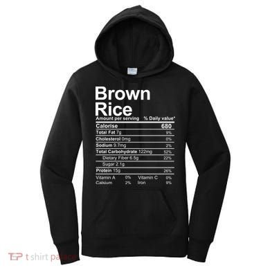 Brown Rice Nutrition Facts Label Women's Hoodie