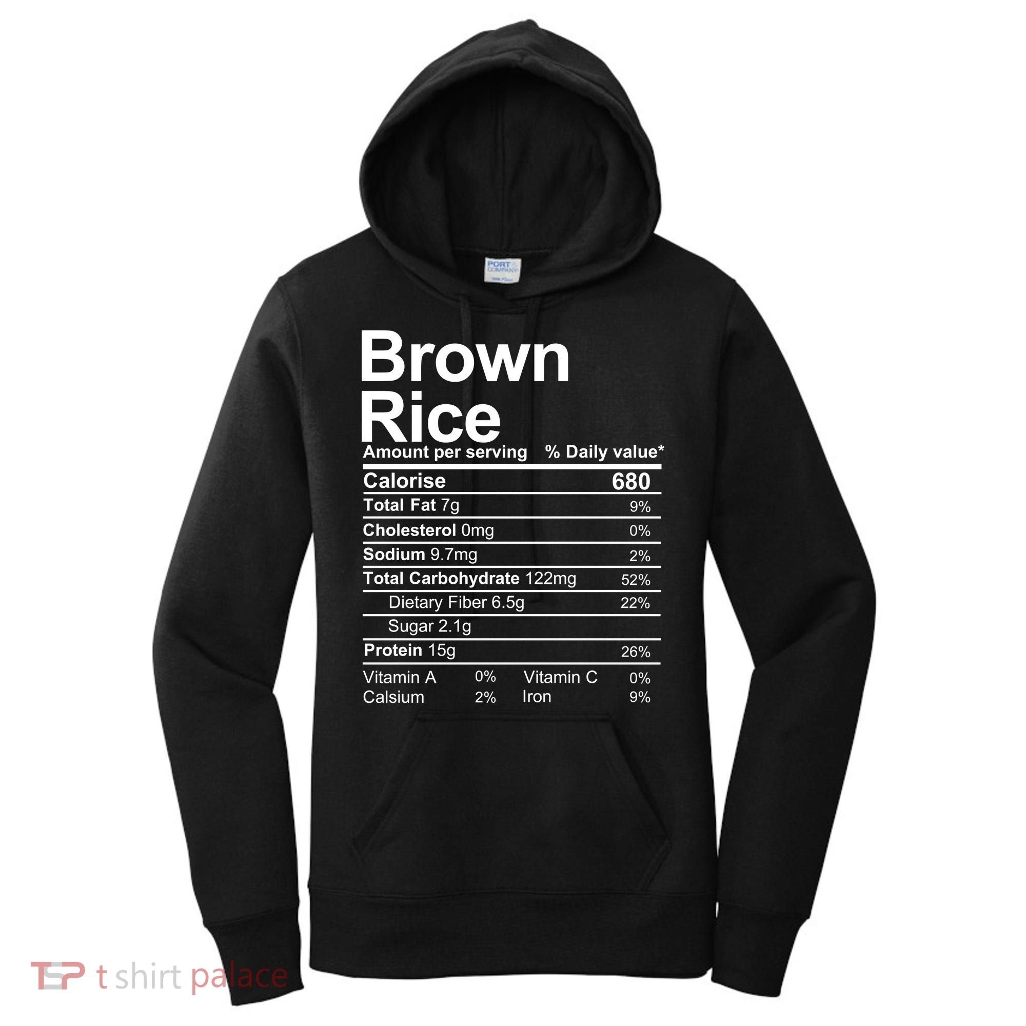 Brown Rice Nutrition Facts Label Women's Hoodie