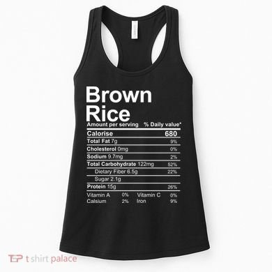 Brown Rice Nutrition Facts Label Women's Tank Top