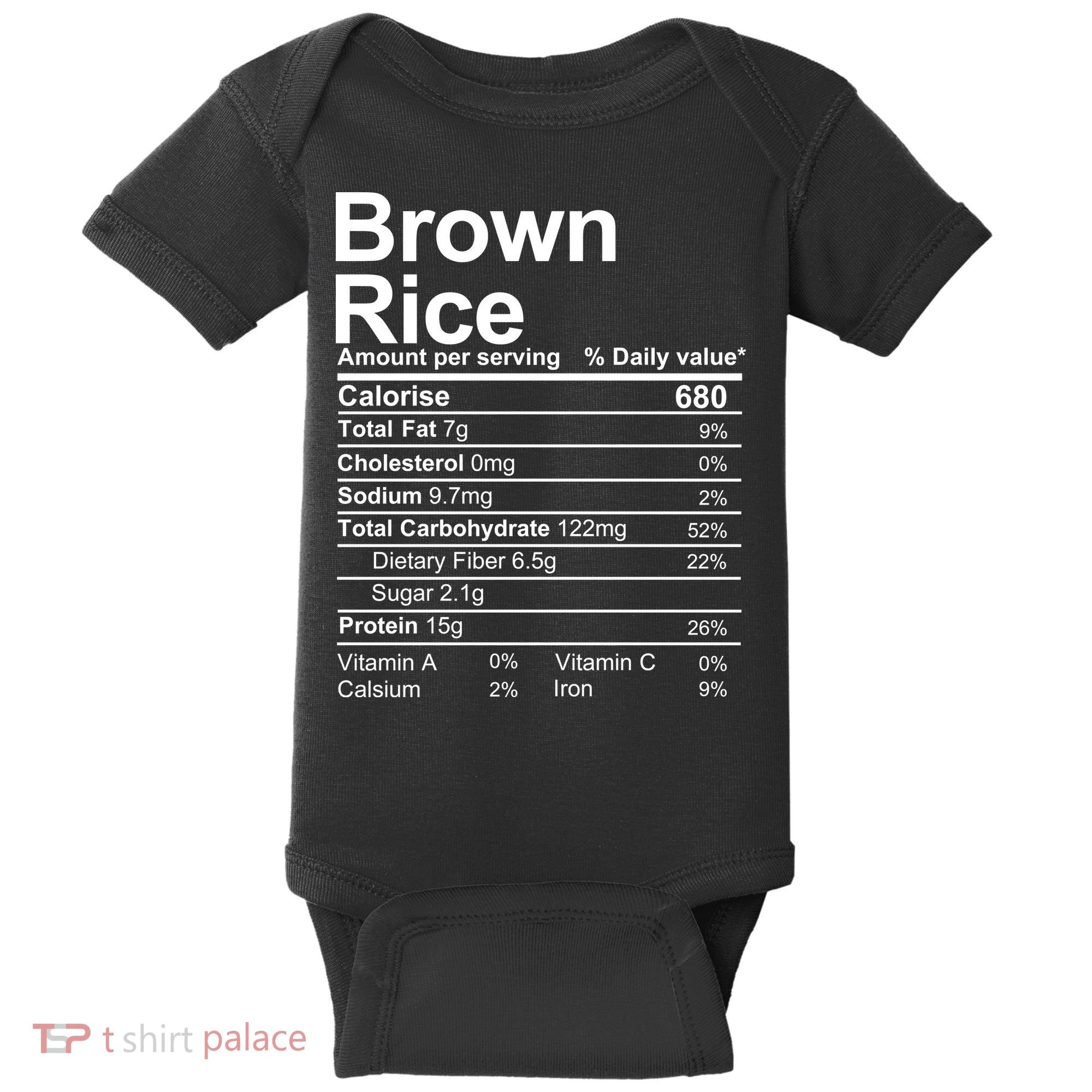 Brown Rice Nutrition Facts Label Baby Bodysuit