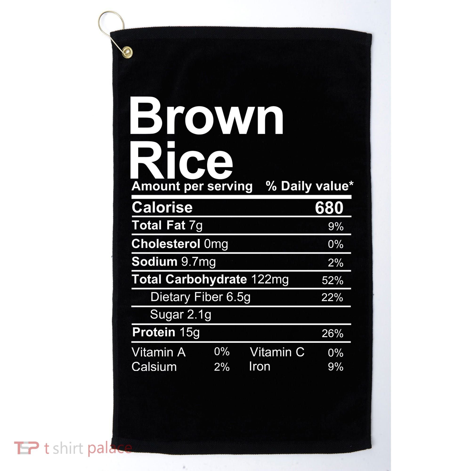 Brown Rice Nutrition Facts Label Golf Towel
