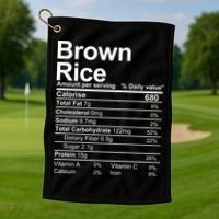 Brown Rice Nutrition Facts Label Golf Towel thumb 1
